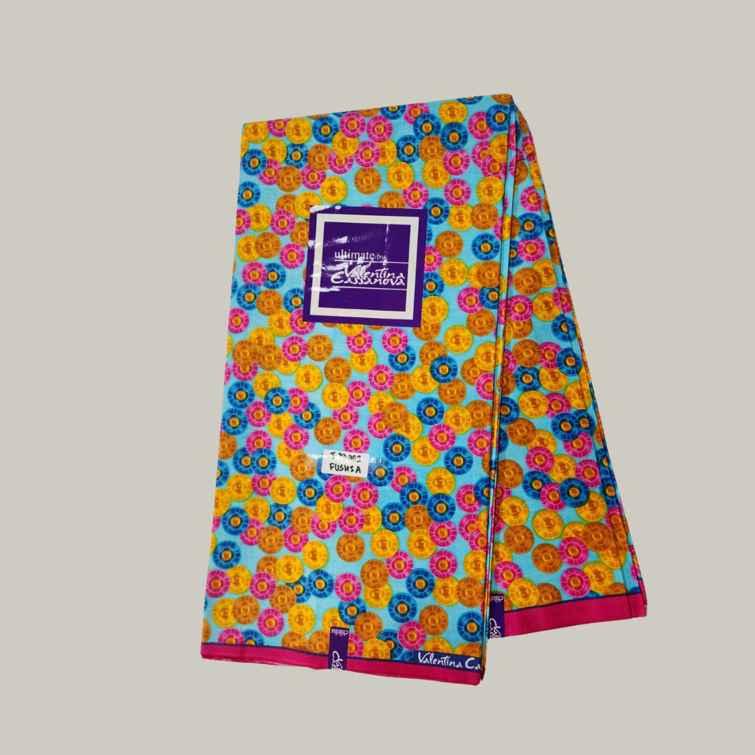 Fushia  African Wax Print – 100% Cotton – 6 Yards